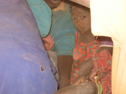 Metade da bunda do cobrador, a crista da galinha e criancas no chao.